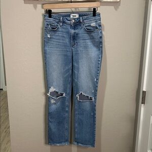 PAIGE Jeans Cindy Crop Bazaar Destructed Distressed Straight Vintage Boyfriend